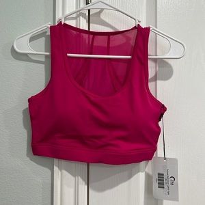 Zyia, magenta mesh sports bra, size small